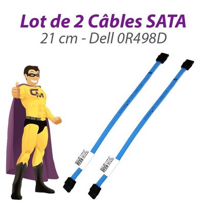 Pack 2 Kabel SATA DELL 0R498D OptiPlex 380 580 780 960 980 Xe 21cm Blau