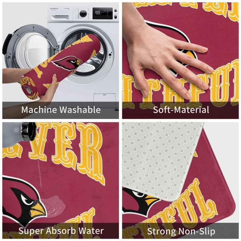 Forever Faithful Arizonna Cardinals Floor Mat Decorative