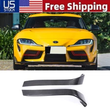 CARBON FIBER FRONT BUMPER FANG TRIM AIR VENT LID COVER For TOYOTA SUPRA 19-2022