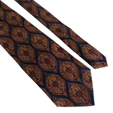 Appointed Apparel Silk Tie Mens Necktie Cross Motif Blue Burgundy Religious Gift