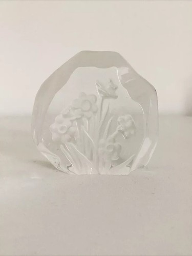 Dartington Crystal Paperweight Lead Glass Daffodil Capredoni 1980's 2" - Picture 5 of 7