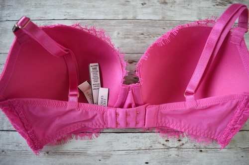 Victoria's Secret 32DDD *DREAM ANGELS* LINED DEMI LACE BRA *Fluo Pink* - Picture 5 of 5