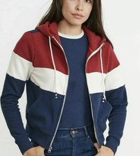 New 115 Marine Layer RE-SPUN Womens Medium Full Zip Red/White/Blue Hoodie SB