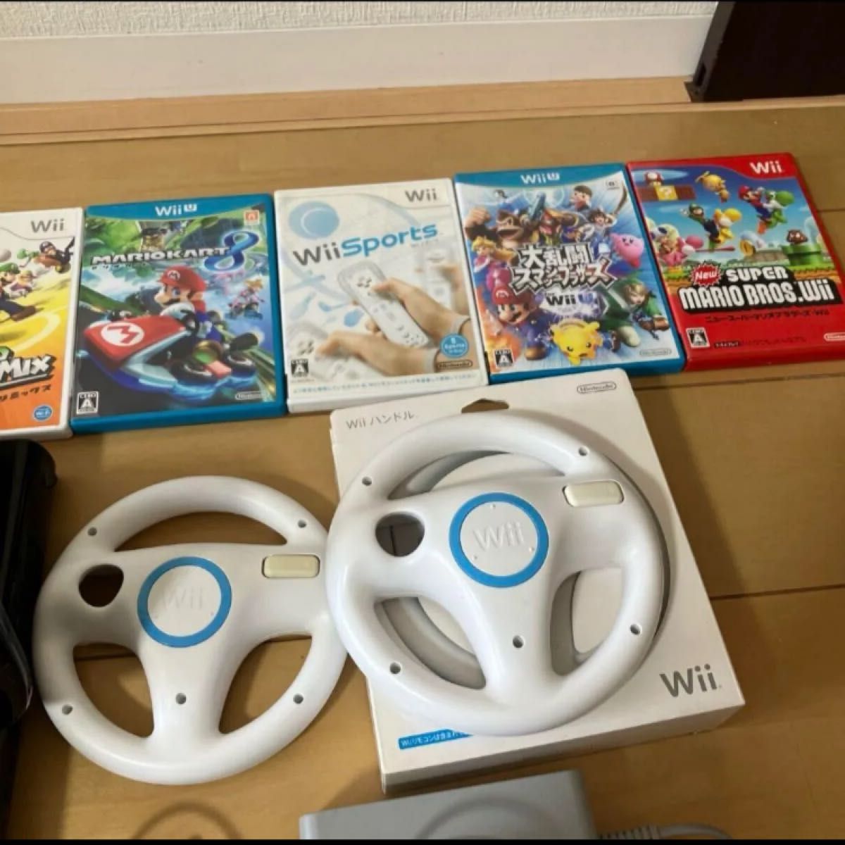USED●WiiU●黒●セット Nintendo Wii U Premium Set Black Working 32GB w/Box 2soft