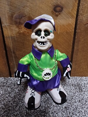 Singing Rapping Halloween Hip Hop Light Up Animatronic Skeleton Doll Decoration