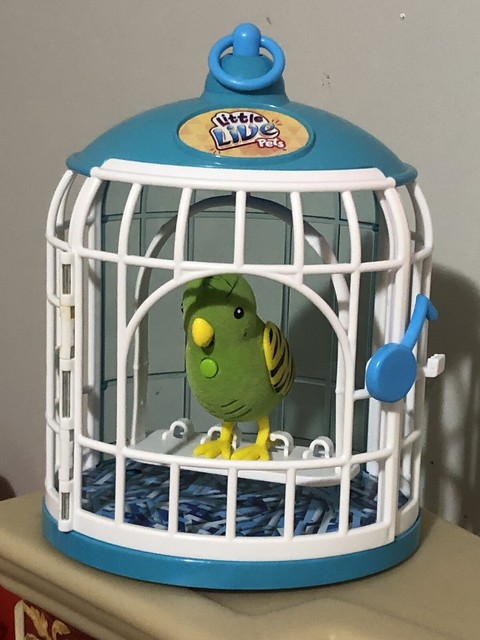 furreal bird in cage