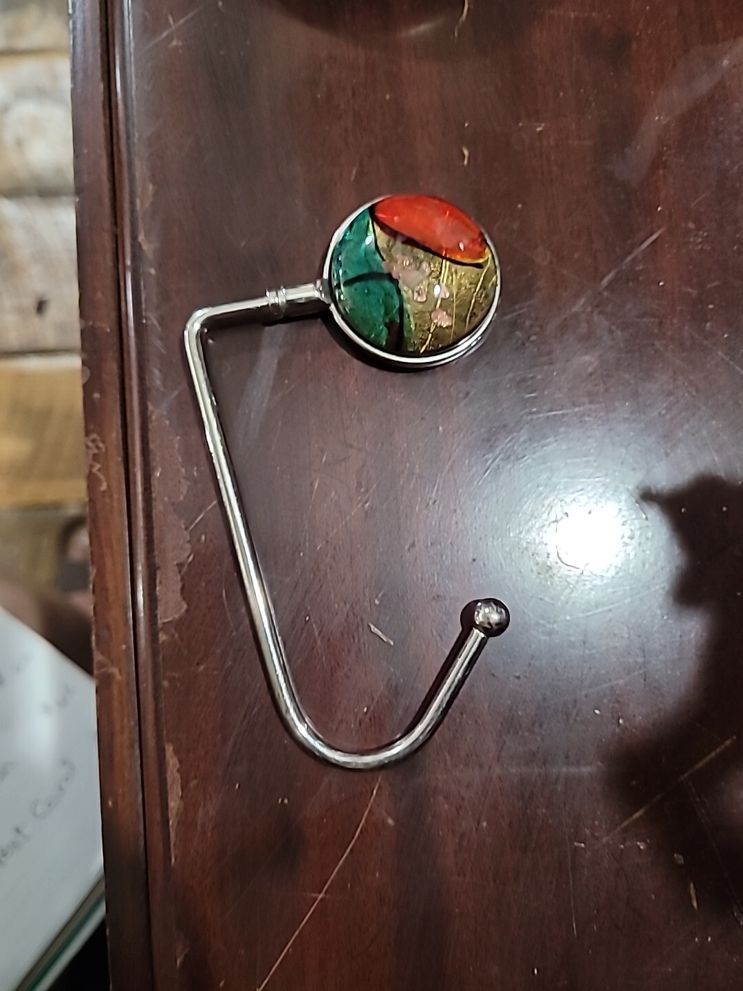 Handbag Holder Magnetic Swivel Silverplate Purse Hook for Restaurant Table-image