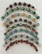 New ROUND SHAPED Murano LampWork Glass Bead Lot/8 Strands/7-12mm