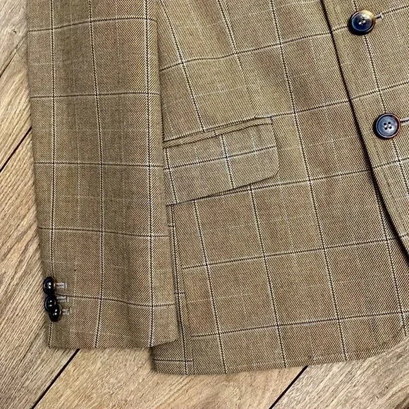 MARNI single-breasted checked cotton blazer in tan Size 6 Unisex $275 - Image 3 of 4