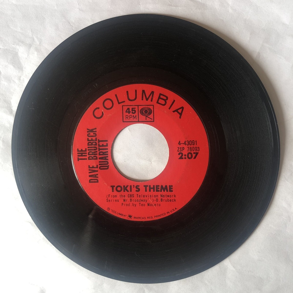 Dave Brubeck Quartet - Toki's Theme / Unisphere 45 RPM Columbia