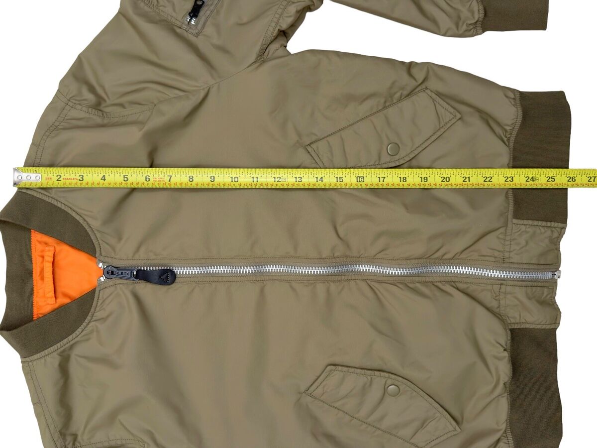 Alpha Industries MA-1 Flight Jacket Size L Olive Orange MIL Alpha Industries MA-1 Flight Jacket Size L Olive Orange MIL