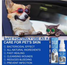 Cat Wound Care Spray External Use for Pet Skin Wounds Burns Scratches NEW 30ml
