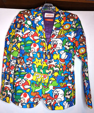 Super Mario Bro Nintendo Jacket Suit Blazer Allover Print Boys 14Y Game Cartoons