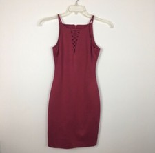 Guess Sheath Dress Sz 2 Fuchsia Pink Scuba Body Con Lattice V Inset Barbie NWT