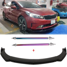 Front Bumper Lip Spoiler Splitter Body Kit + Strut Rods For Kia Forte 2010-2022