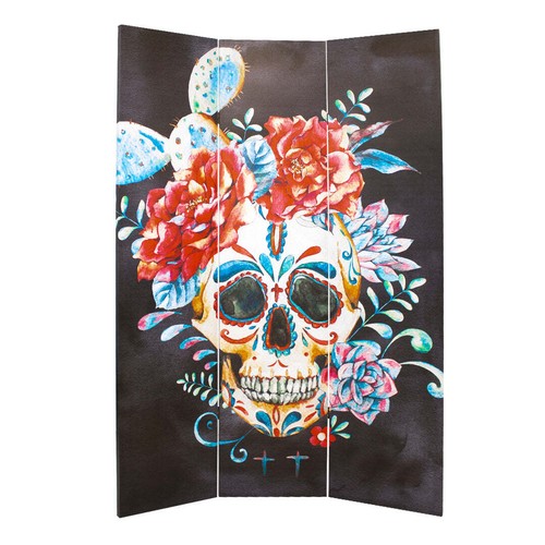 Canvas Candy Skull Room Divider Screen - Picture 3 of 4