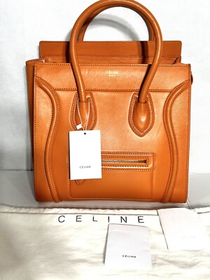 Celine luggage tote purse orange￼
