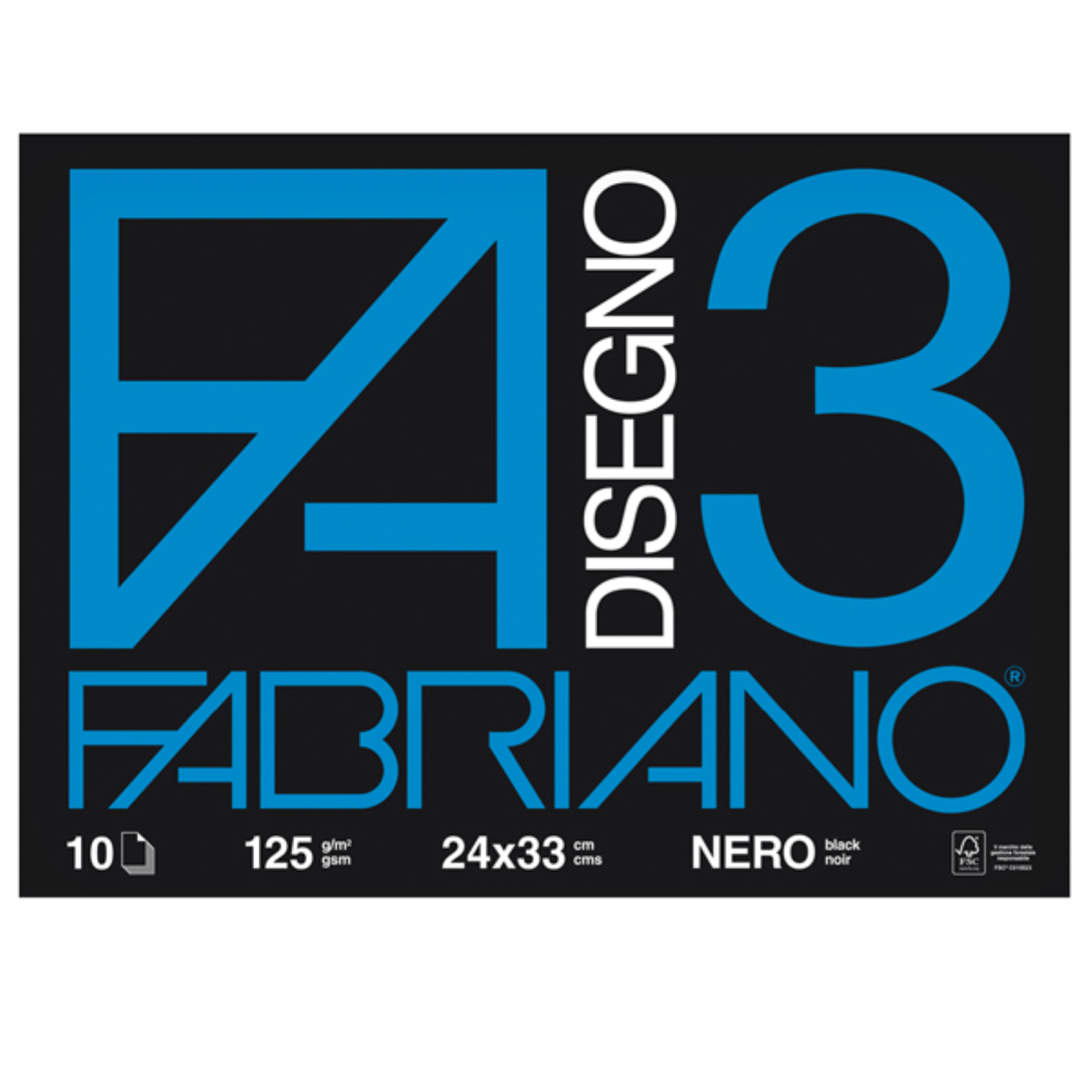 ALBUM F3 - 24X33CM - 10 FOGLI - NERI - 125GR - FABRIANO