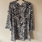Diane Von Furstenberg Summer Kaftan Beach Cover Up L Brown Zebra Cotton/Silk