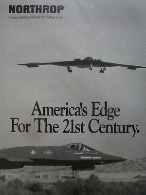 1/1991 PUB NORTHROP STEALTH B-2 BOMBER BOMBER STEALTH YF-23 ATF FIGHTER AD