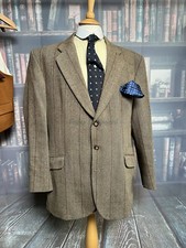 Lovely Magee Windowpane Tweed Hacking Jacket 46"L /117cm Chest Ref: HAY 