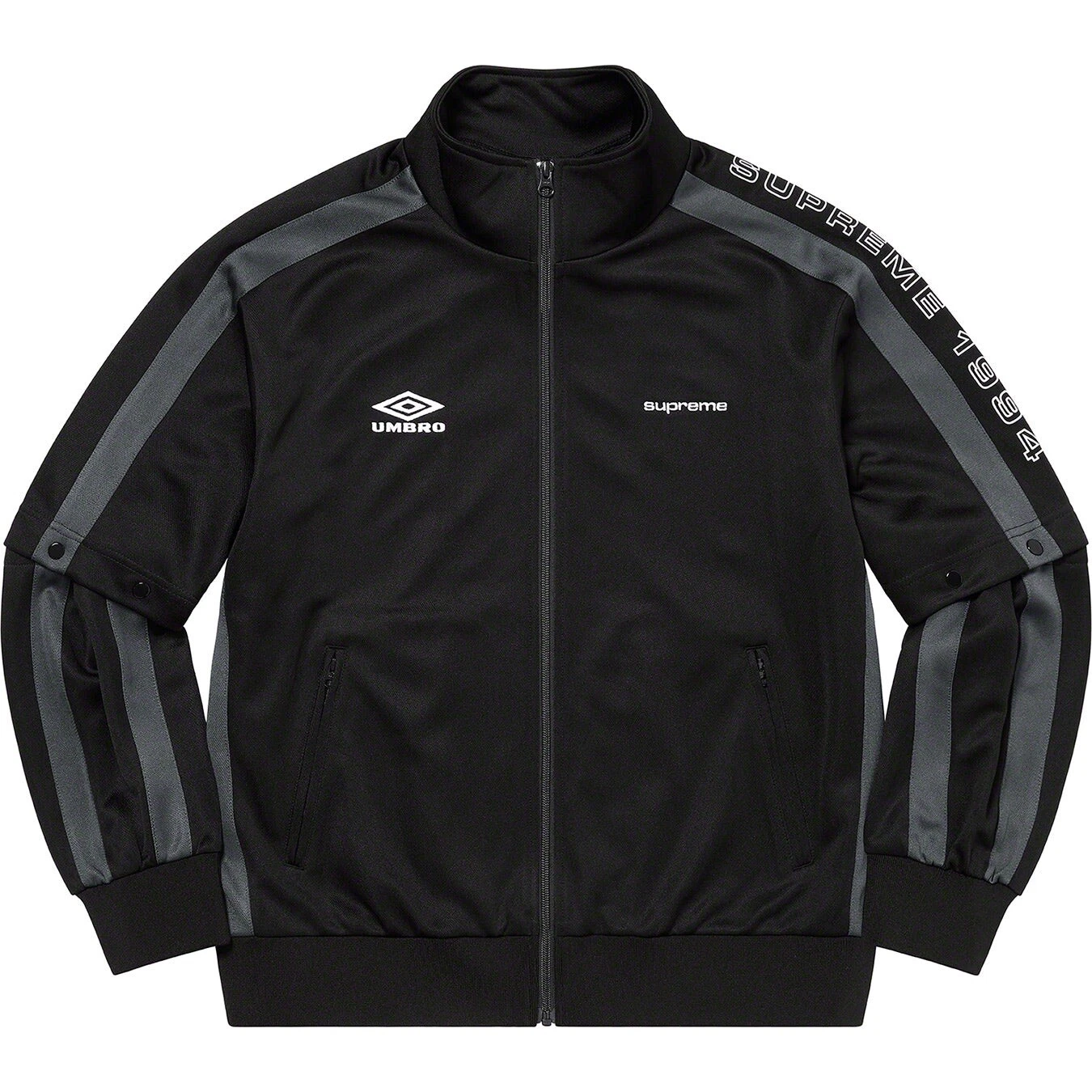 VESTE À MANCHES INSTANTANÉES SUPREME®/UMBRO noire zippée complète SS23 taille grande