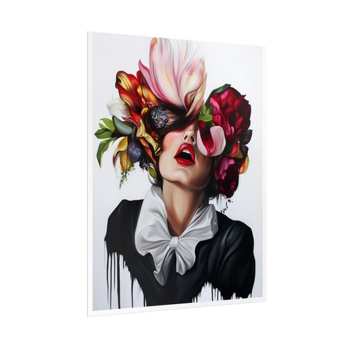 Impresión de póster, arte surrealista de mujer con cara de flor, decoración de arte de pared, póster floral, - Imagen 4 de 13