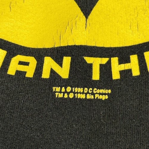 Vintage Batman Six Flags Sweatshirt Mens XL Black 90s The Ride DC Comics USA - Picture 5 of 9