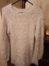 Lou & Grey Fuzzy Knit Sweater Multi Colored Specks Women’s Size S Cozy Soft