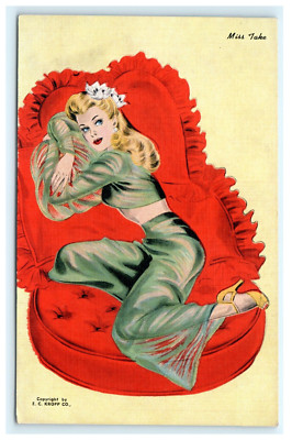 Miss Take Pin Up Risque Girl On Couch E.C. Kropp Co. Publisher