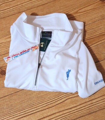 Pull Greg Norman Links At Spanish Bay 1/4 Zip Homme Blanc Taille L – Neuf Avec étiquette