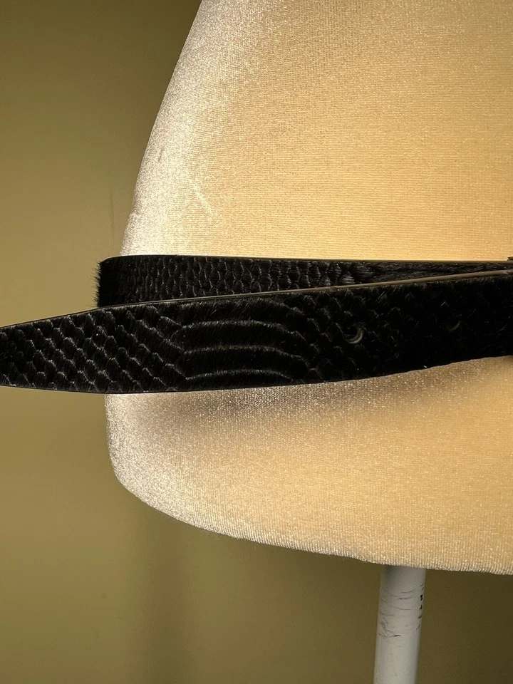 Ralph Lauren женщин черный икры волос натуральной кожи узкий ремень размер большой новый с Ярлыками - Изображение 2 из 4