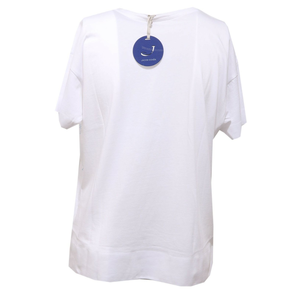 3816AC maglia donna JACOB COHEN cotton white light blue printed t-shirt  women