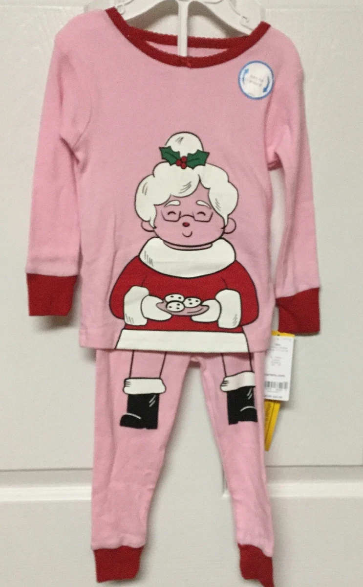 CARTERS GIRLS CHRISTMAS MRS. CLAUS PINK PAJAMAS 2 PIECE SET 18M