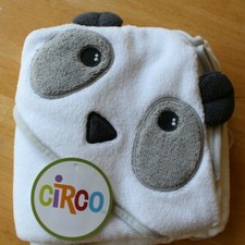 Baby Circo Hooded Bath Towel, White Panda Great Baby Shower Gift NWT