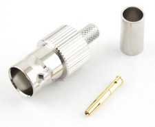 BNC Female Coax Connector Crimp RG-58 LMR-200 2-Pcs - USA Ham Radio Seller