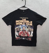 Logic Shirt Adult Small Black The Incredible World Tour Band Tee Rap Hip Hop
