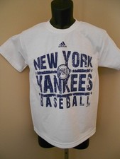 NEW NY New York Yankees YOUTH Medium M 10/12 NICE Adidas T-Shirt