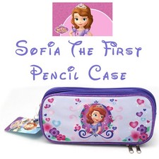 Disney Junior Sofia The First Large Sized Zip Up Lavender Flower Pencil Case
