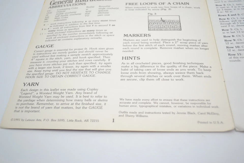 Muñecas American Heritage Damas Antiguo South Crochet Folleto, 2097 Artes Ocio 1991 Foto 4 de 4