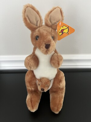 Vintage Plush Kangaroo And Joey By Citer