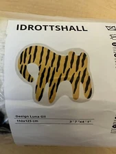 New Ikea IDROTTSHALL Rug Tiger Yellow /Black  3' 7" x 4' 1" Animal 605.561.76