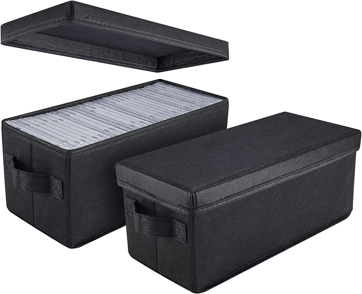 2 Pack Cd Storage Box 13.2x5.9 X 5.3 Container Holds 30 Cds Jewel