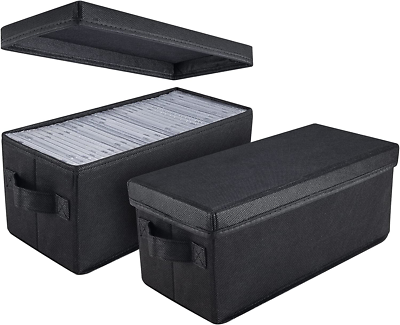 2 Pack Cd Storage Box 13.2x5.9 X 5.3 Container Holds 30 Cds Jewel