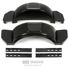 Glossy Black 2 (TWO) SINGLE AXLE TRAILER FENDERS FOR 13" WHEELS TIRES SKIRT BOAT