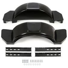 Glossy Black 2 (TWO) SINGLE AXLE TRAILER FENDERS FOR 13" WHEELS TIRES SKIRT BOAT