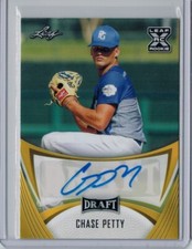 2021 Leaf Draft - Base Autographs Gold #BA-CP1 Chase Petty (AU, RC)