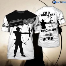 Custom 3D Men Archery Shirt Archery And Beer T Shirt For Him Archery Gift Man Pl