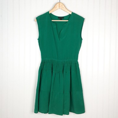 emerald green drop waist dress 40