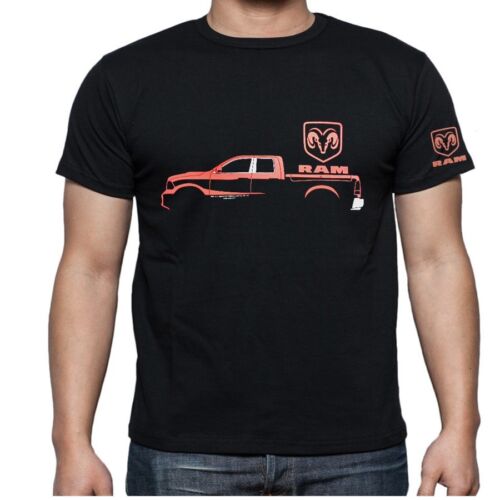 T-shirt cool Ram Red Truck Hemi Shield logo T-shirt Dodge noir - Photo 1 sur 1